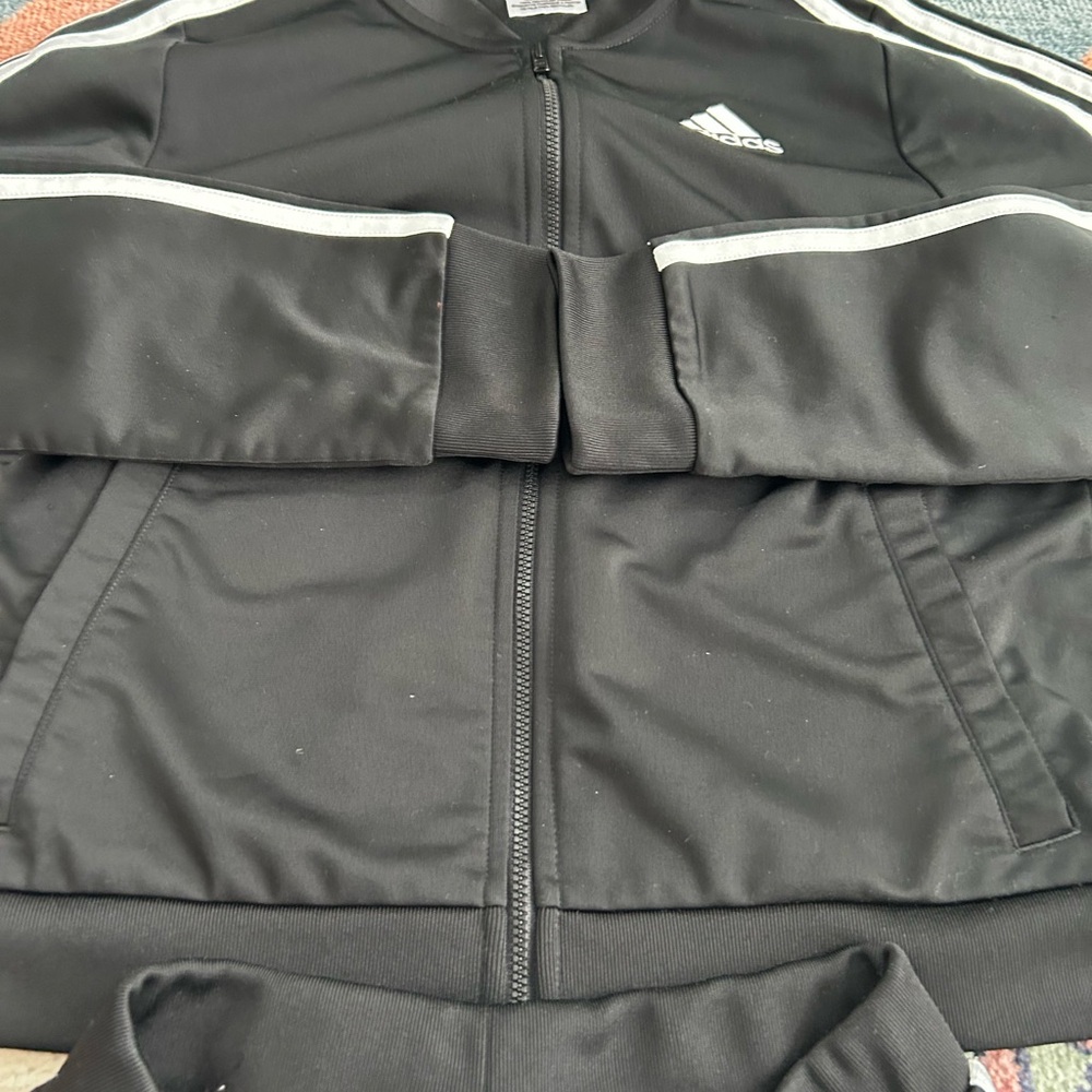 Adidas Black Apparel with Subtle White Accents both jacket & pants - Picture 3 of 4